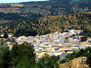 Blick auf das weisse Dorf El Bosque